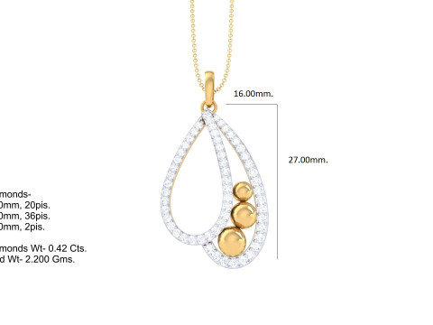 3D Printable Cad jewelry design of Lady diamond Pendant Modelo 3D