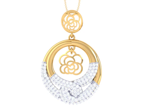 Dise&ntilde;o de joyer&iacute;a Cad imprimible en 3D de colgante de diamantes Lady Modelo 3D