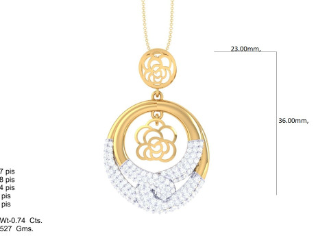 3D Printable Cad jewelry design of Lady diamond Pendant Modelo 3D