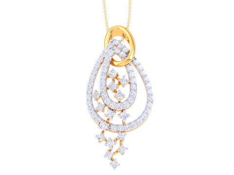 3D Printable Cad jewelry design of Lady diamond Pendant 3D 模型