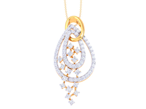 लेडी डायमंड पेंडेंट का 3डी प्रिंट करने योग्य कैड आभूषण डिजाइन 3D मॉडल