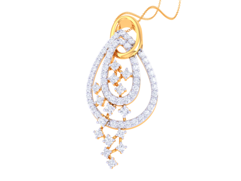 3D Printable Cad jewelry design of Lady diamond Pendant Modelo 3D