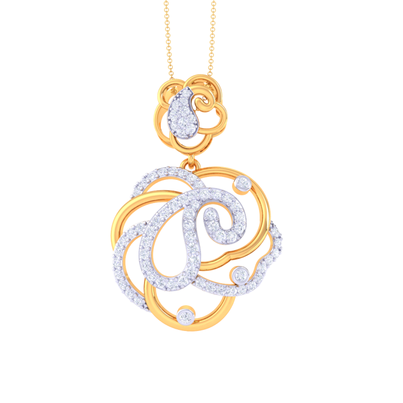 3D Printable Cad jewelry design of Lady diamond Pendant 3Dモデル .c4d .max .obj .3ds .fbx .stl .blend