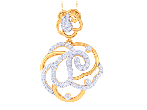 3D Printable Cad jewelry design of Lady diamond Pendant 3D 模型