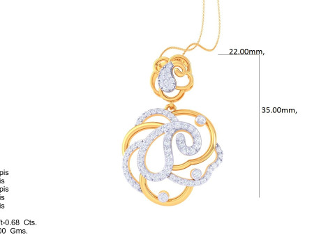 3D Printable Cad jewelry design of Lady diamond Pendant 3Dモデル
