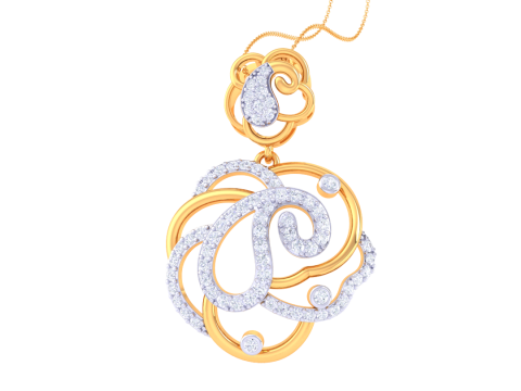 3D Printable Cad jewelry design of Lady diamond Pendant 3Dモデル
