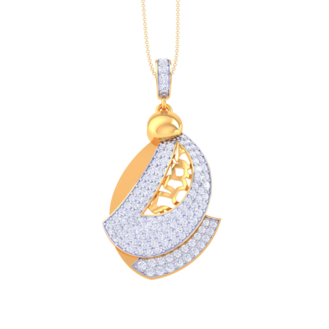 3D Printable Cad jewelry design of Lady diamond Pendant 3D Model .c4d .max .obj .3ds .fbx .stl .blend 