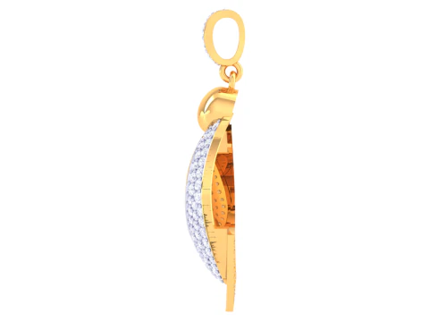 3D Printable Cad jewelry design of Lady diamond Pendant 3D Model