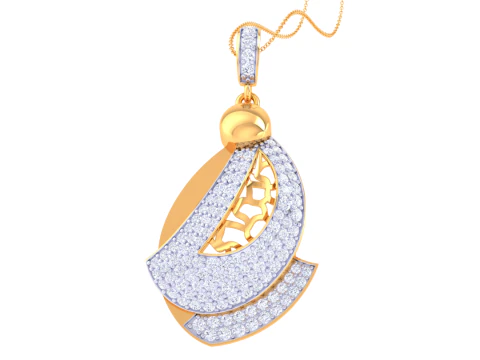 3D Printable Cad jewelry design of Lady diamond Pendant 3D Model