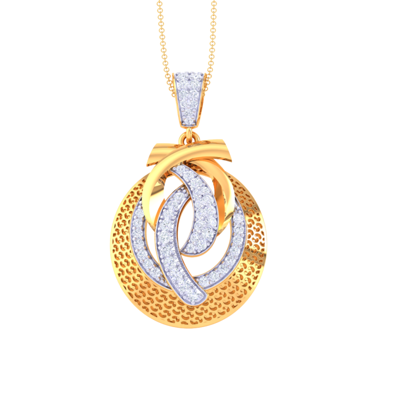 3D Printable Cad jewelry design of Lady diamond Pendant 3D Model .c4d .max .obj .3ds .fbx .stl .blend