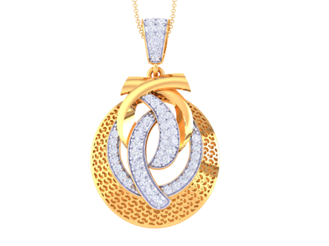 3D Printable Cad jewelry design of Lady diamond Pendant 3D 模型