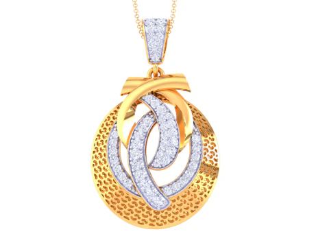 3D Printable Cad jewelry design of Lady diamond Pendant 3D Model