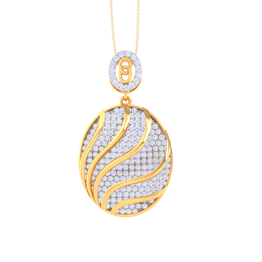 3D Printable Cad jewelry design of Lady diamond Pendant 3D Model .c4d .max .obj .3ds .fbx .stl .blend 
