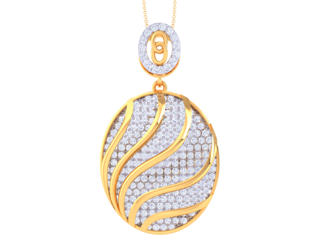 3D Printable Cad jewelry design of Lady diamond Pendant 3D 模型
