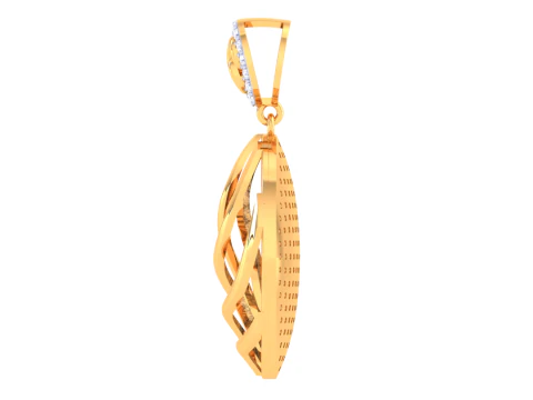 3D Printable Cad jewelry design of Lady diamond Pendant 3D Model