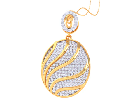 3D Printable Cad jewelry design of Lady diamond Pendant 3D Model