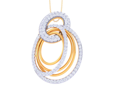 3D Printable Cad jewelry design of Lady diamond Pendant 3D Model