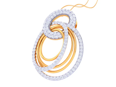3D Printable Cad jewelry design of Lady diamond Pendant 3D Model