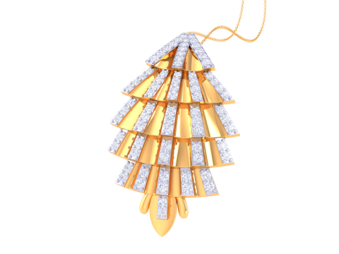 3D Printable Cad jewelry design of Lady diamond Pendant Modèle 3D
