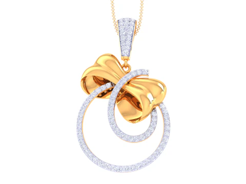3D Printable Cad jewelry design of Lady diamond Pendant 3D Model
