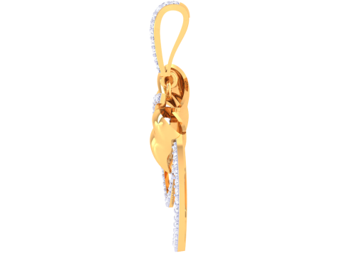 3D Printable Cad jewelry design of Lady diamond Pendant Modelo 3D