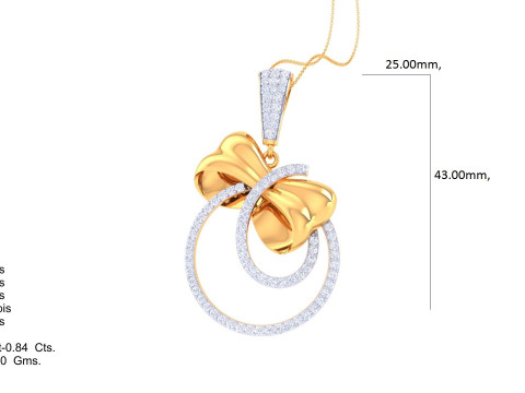 3D Printable Cad jewelry design of Lady diamond Pendant Modelo 3D