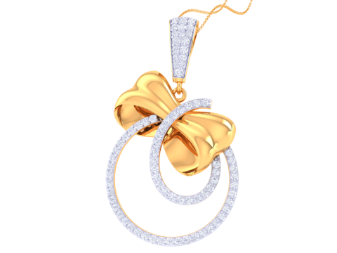 3D Printable Cad jewelry design of Lady diamond Pendant Modelo 3D