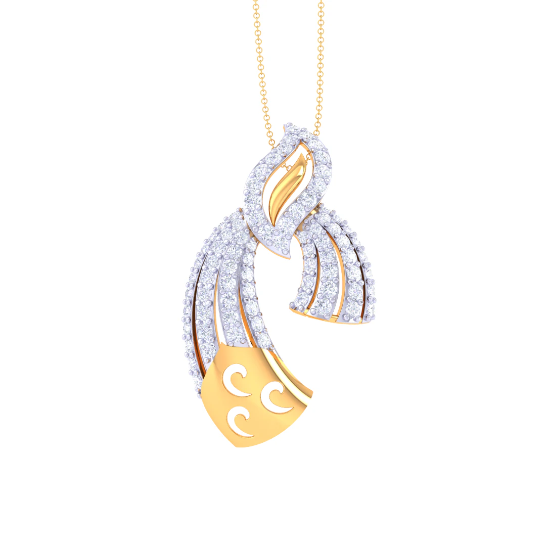 3D Printable Cad jewelry design of Lady diamond Pendant 3D Model .c4d .max .obj .3ds .fbx .stl .blend 