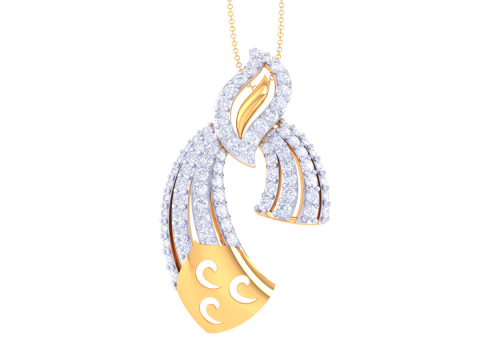 3D Printable Cad jewelry design of Lady diamond Pendant 3D 模型