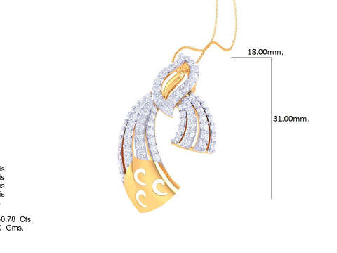3D Printable Cad jewelry design of Lady diamond Pendant 3D Модель