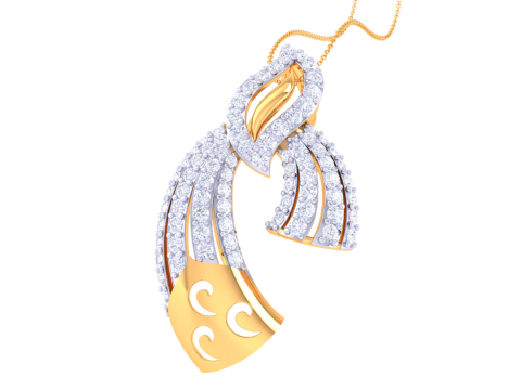 3D Printable Cad jewelry design of Lady diamond Pendant 3D Модель
