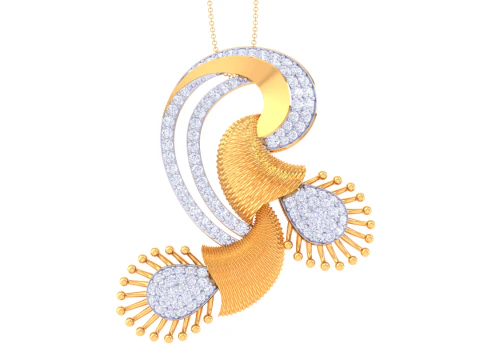 Projekt biżuterii Cad do druku 3D z diamentowym wisiorkiem Lady Model 3D