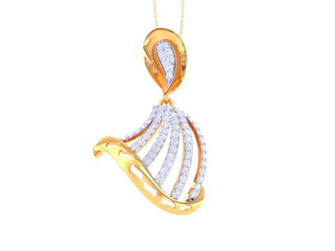 3D Printable Cad jewelry design of Lady diamond Pendant 3D Model