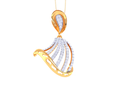 Design di gioielli Cad stampabile in 3D del pendente con diamanti Lady Modello 3D