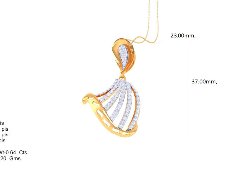 3D Printable Cad jewelry design of Lady diamond Pendant Model 3D