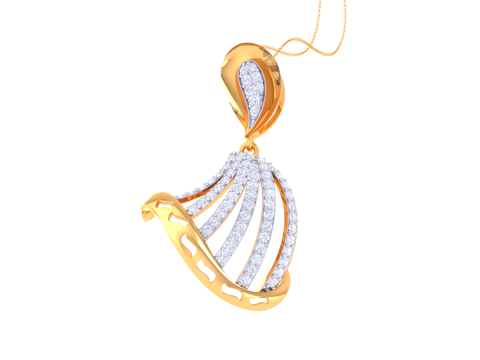 3D Printable Cad jewelry design of Lady diamond Pendant Model 3D