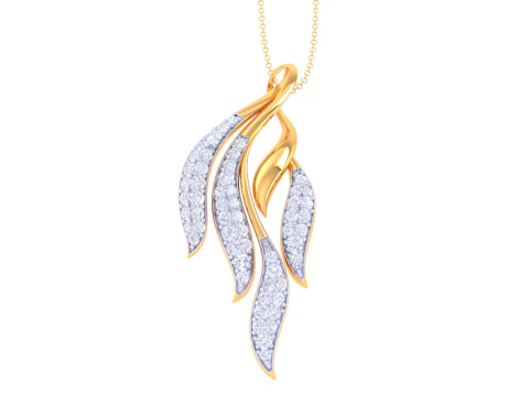 3D Printable Cad jewelry design of Lady diamond Pendant 3D Model