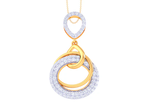 3D Printable Cad jewelry design of Lady diamond Pendant 3D Model