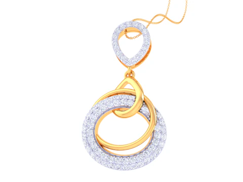3D Printable Cad jewelry design of Lady diamond Pendant 3D Model