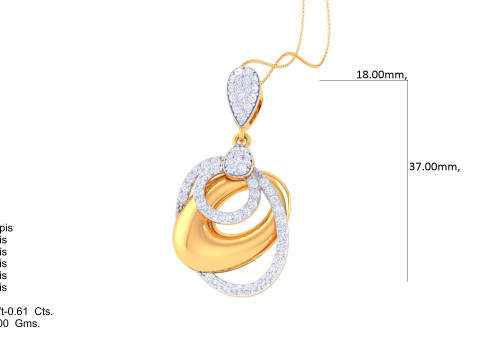 3D Printable Cad jewelry design of Lady diamond Pendant Modèle 3D