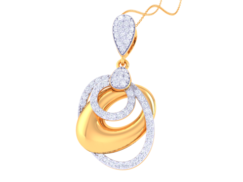 3D Printable Cad jewelry design of Lady diamond Pendant Modèle 3D
