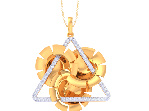 3D Printable Cad jewelry design of Lady diamond Pendant 3D Model