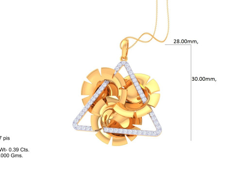 3D Printable Cad jewelry design of Lady diamond Pendant 3D Модель