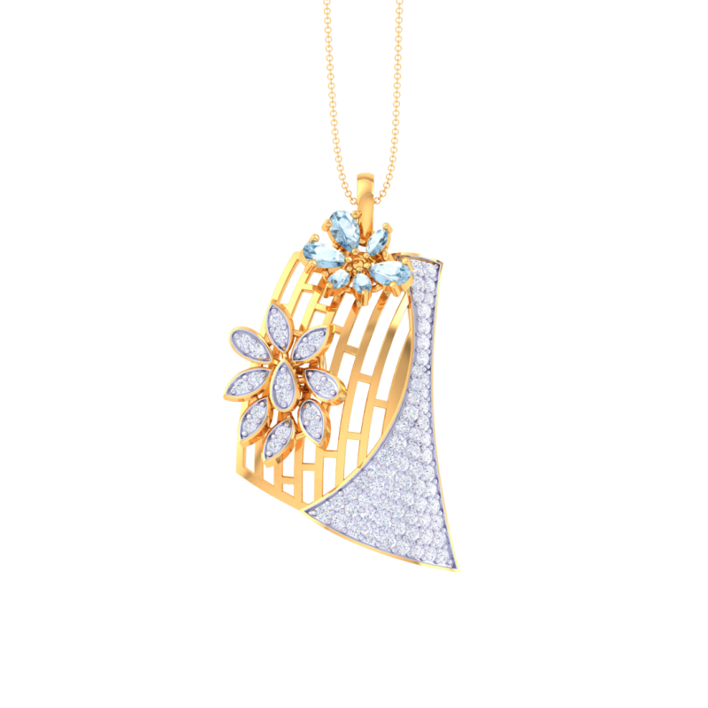 3D Printable Cad jewelry design of Lady diamond Pendant 3D 모델 .c4d .max .obj .3ds .fbx .stl .blend 
