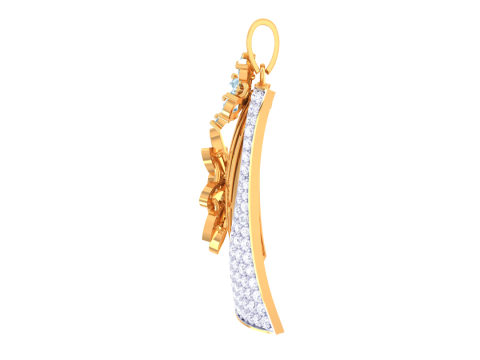 3D Printable Cad jewelry design of Lady diamond Pendant 3D 모델