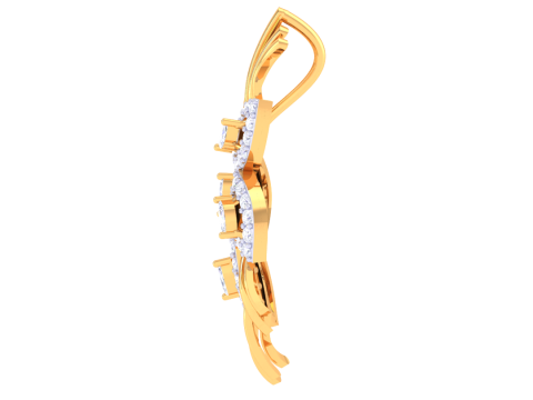 3D Printable Cad jewelry design of Lady diamond Pendant Modelo 3D