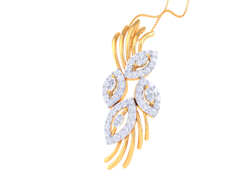 3D Printable Cad jewelry design of Lady diamond Pendant Modelo 3D