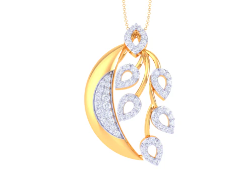 3D Printable Cad jewelry design of Lady diamond Pendant 3D Model