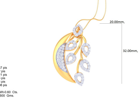 3D Printable Cad jewelry design of Lady diamond Pendant 3D Модель