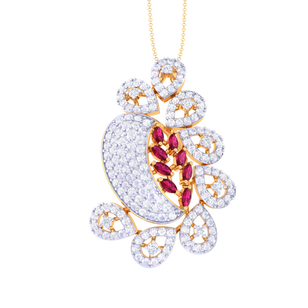 3D Printable Cad jewelry design of Lady diamond Pendant 3D Model .c4d .max .obj .3ds .fbx .stl .blend 